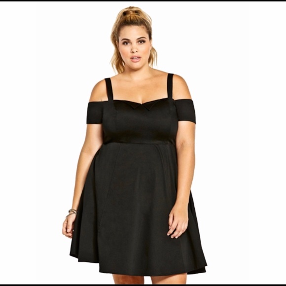 torrid Dresses & Skirts - NWT Torrid Cold Shoulder Black Skater Dress